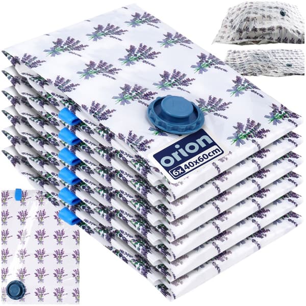 Vakuumförpackningar för kläder och sängkläder lavendel 40x60 cm 6-pack
