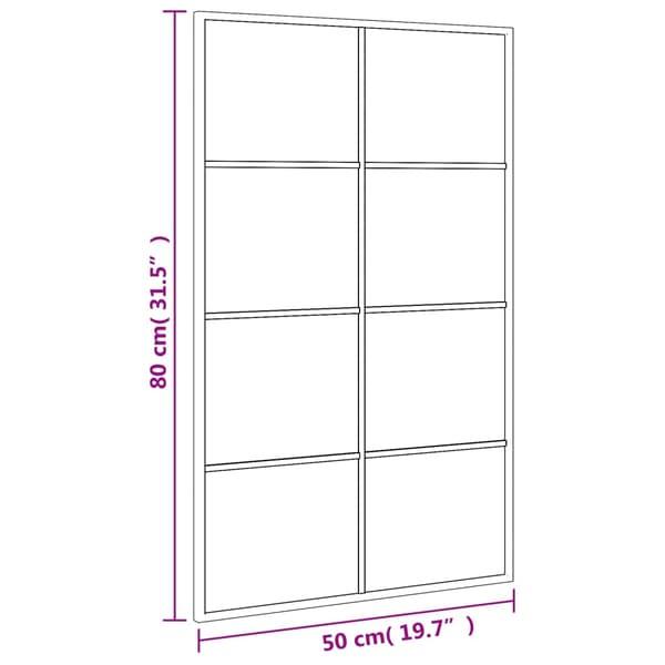 vidaXL Väggspegel, svart, 50x80 cm, rektangulär, järn