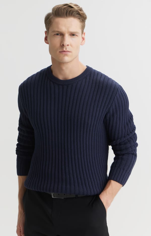 Stribet sweater XXL