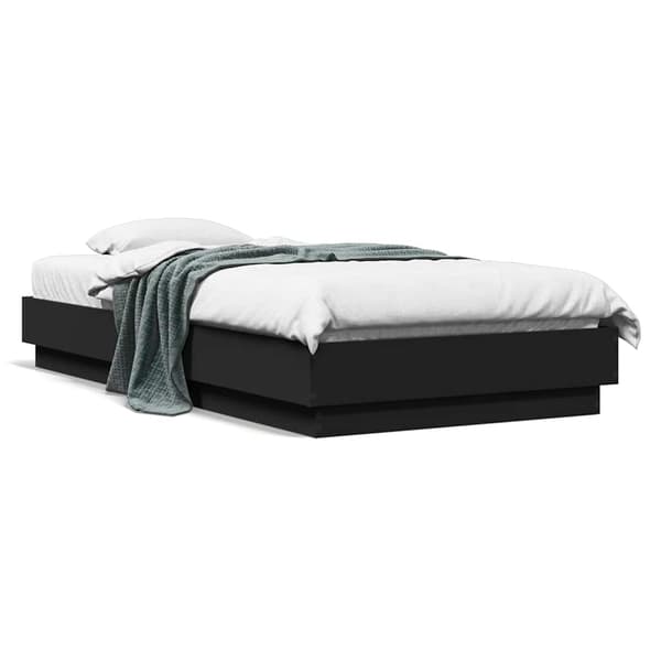 vidaXL sengestel sort 90x190 cm træbaseret materiale