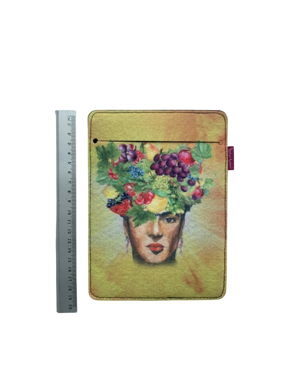 Arco Design 6-7" e-bogsetui - EcoFilc, Fructa-tryk, grå, passer til Kindle / PocketBook