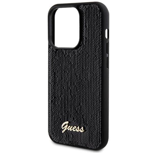 Guess Sequin Script Metallskal till iPhone 13 Pro Max, Svart