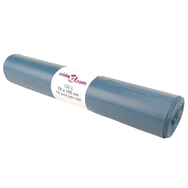 vidaXL Sopsäckar, 100 st, Blå, 120 L
