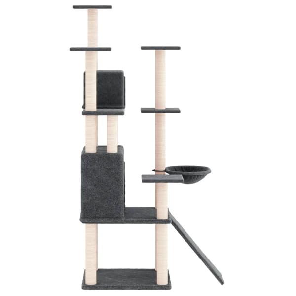 vidaXL kradsetræ til katte med sisalstolper, mørkegrå, 154 cm