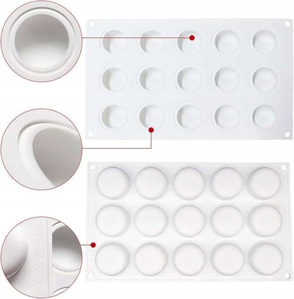 3D silikoneform til cupcakes og småkager, 15 huller