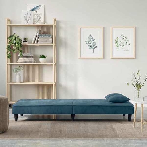 vidaXL sovesofa blå fløjl