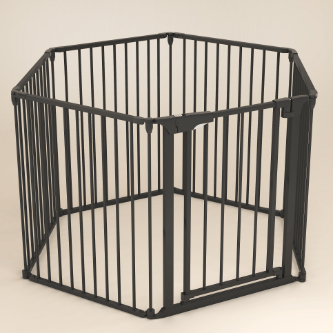 Universell sikkerhedsbarriär op til 331 cm til hunde og katte - sort loft, solid, stål, holdbar