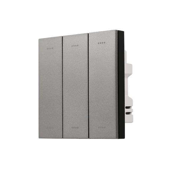 Tuya Zigbee triple switch, mat grå