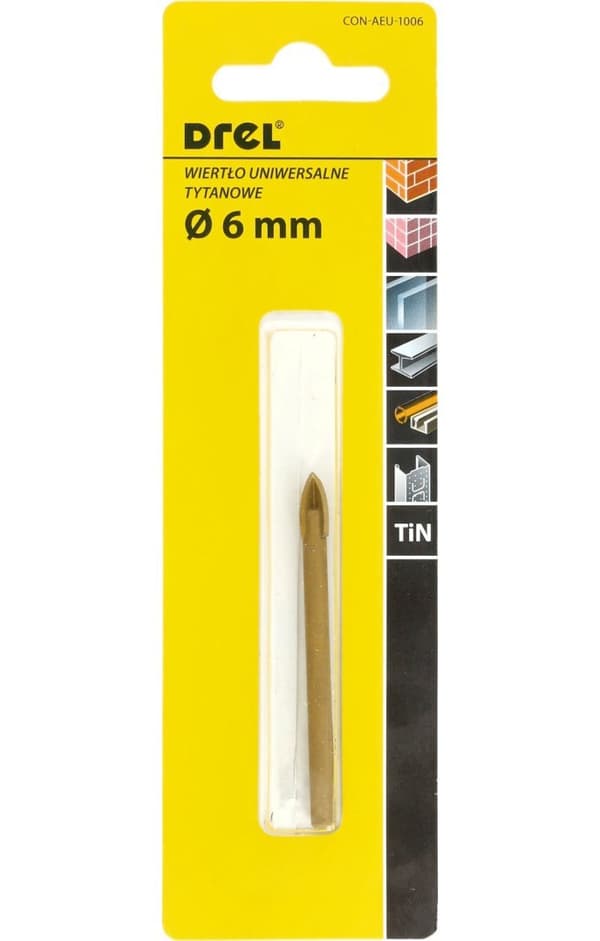 Universalborr 6,0 mm, krysspets, titan