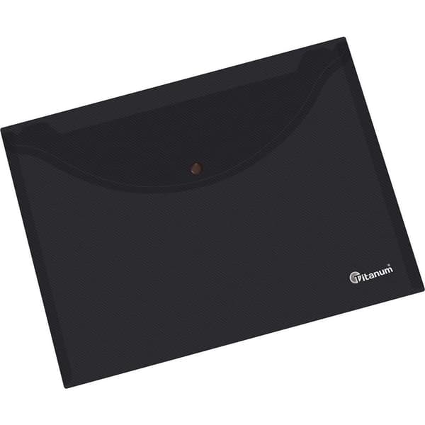 PP A4 kuvertmappe, sort transparent