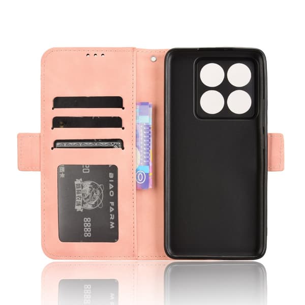 Flip-etui til Xiaomi 14T Pro, kortholder, pink