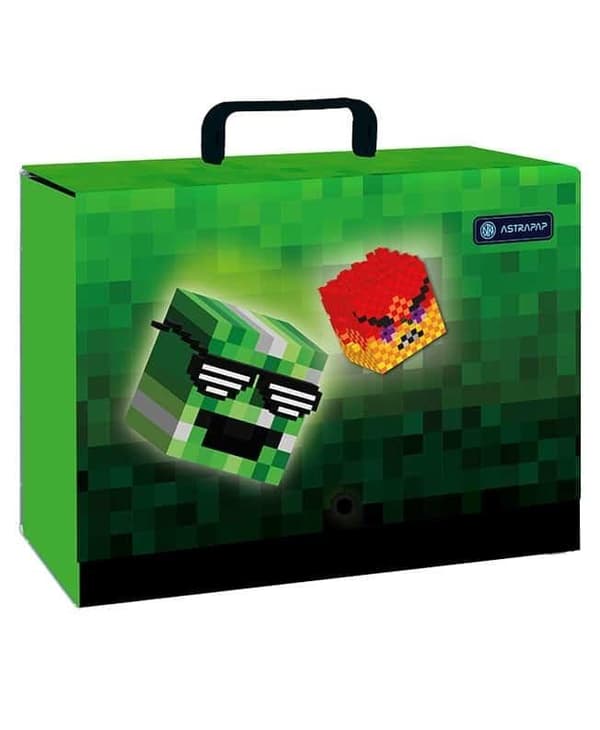 Mappe med håndtag XL Pixel Hero 9cm Astrapap