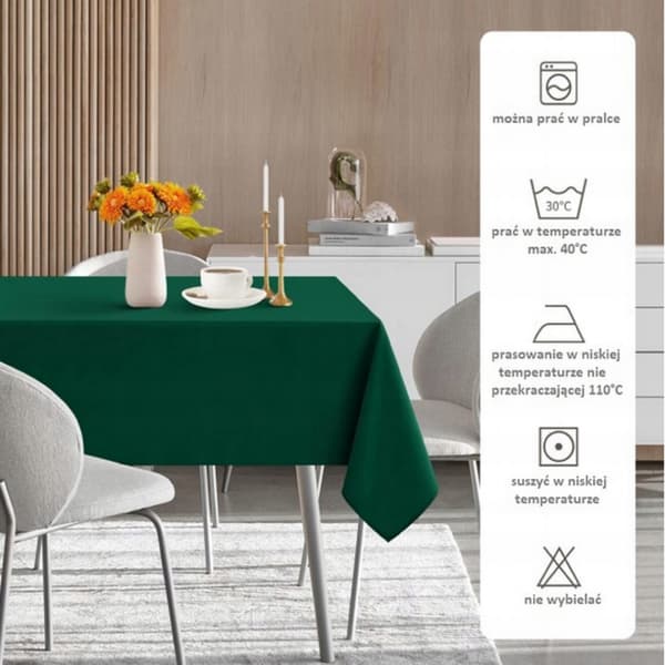 Enfärgad bordsduk 140x220 cm rektangulär matt universal