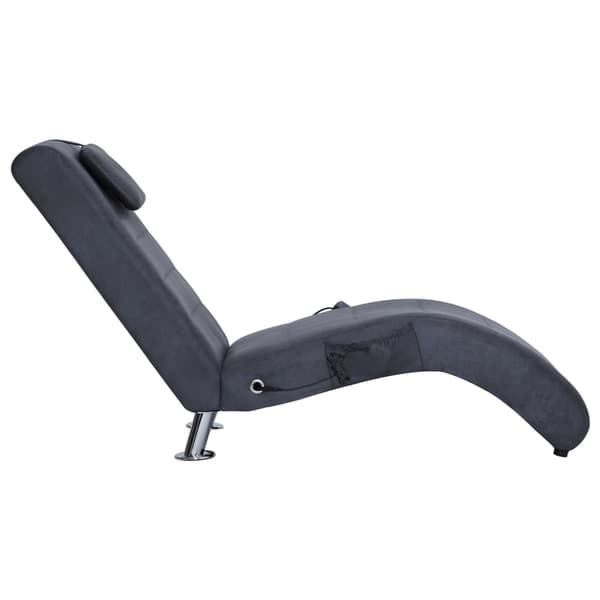 vidaXL Massageschäslong med kudde, grå, konstläder