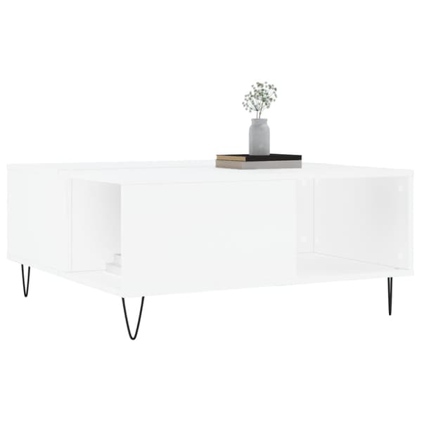 vidaXL Soffbord, Vitt 80x80x36,5 cm, Träbaserat Material