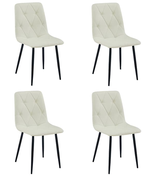 LIBRA stol - beige stof / sorte ben x 4