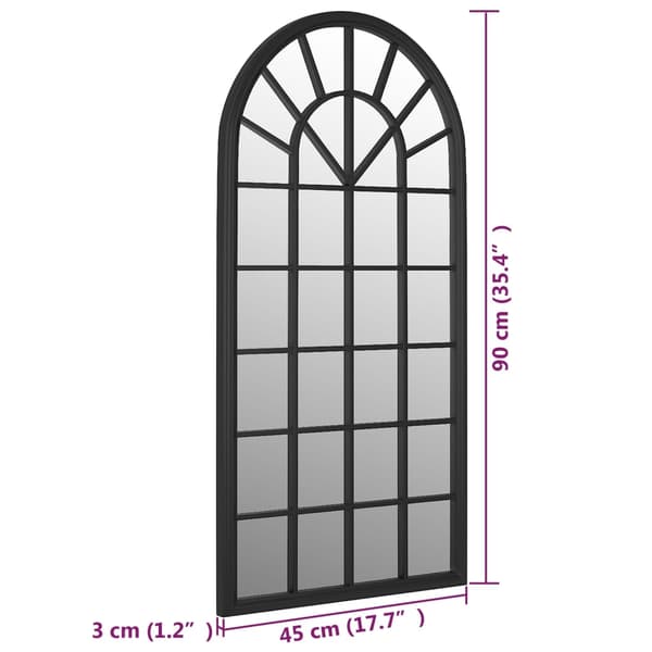 vidaXL indendørs spejl, sort, 90x45 cm, jern