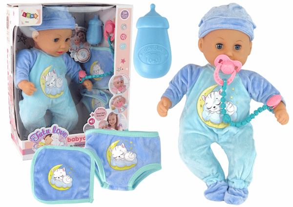 Baby Doll Lyd Sut Hagesmæk Blå Pyjamas Killing