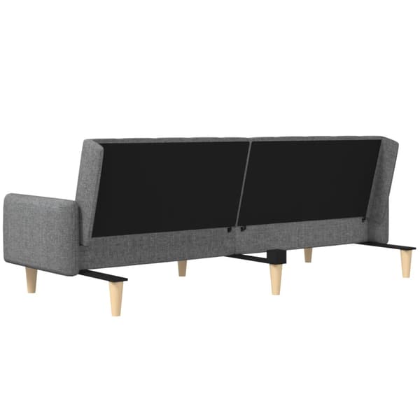 vidaXL 2-sits bäddsoffa, ljusgrå, klädd i tyg