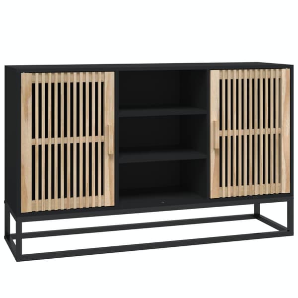 vidaXL skab, sort, 105x30x65 cm, træbaseret materiale