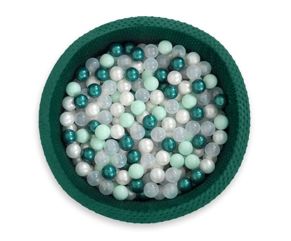 Minky torrpool H-30 cm med 200 bollar - flaskgrön