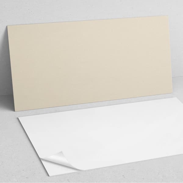 Selvklæbende vinylpanel med tryk til badeværelse 100x50 cm beige farve