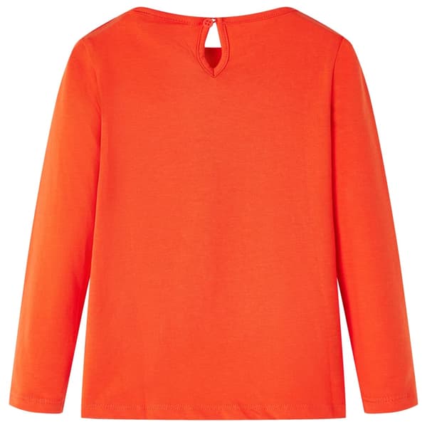 Barn långärmad T-shirt, mörkorange, 92