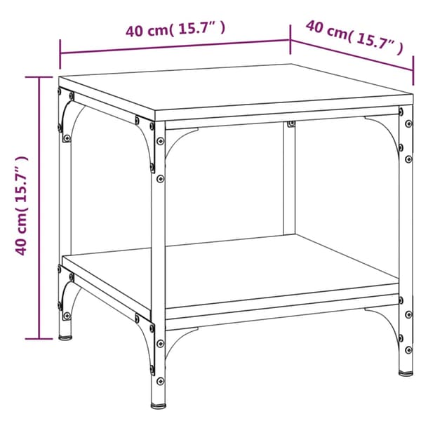 vidaXL sidebord, sort, 40x40x40 cm, træbaseret materiale