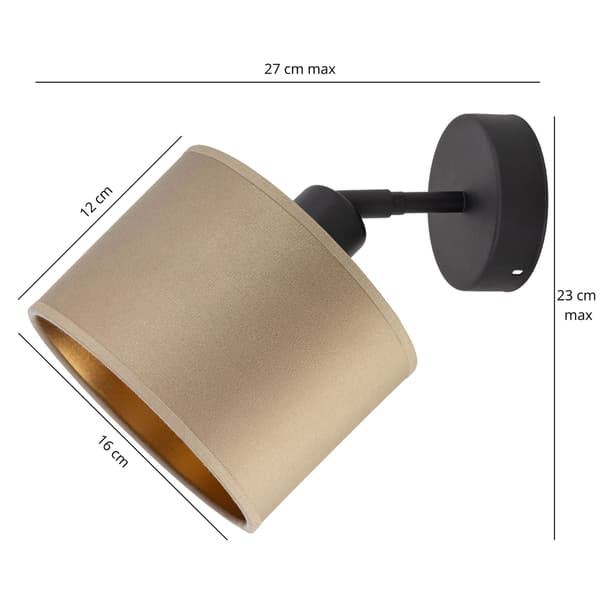 Tornado AMP1-lampa, cappuccino-guld sammet