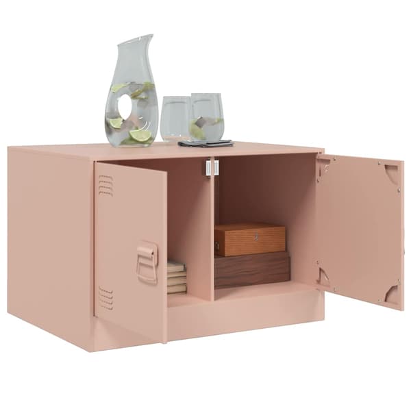 vidaXL Soffbord, Rosa, 67x50x44 cm, Stål