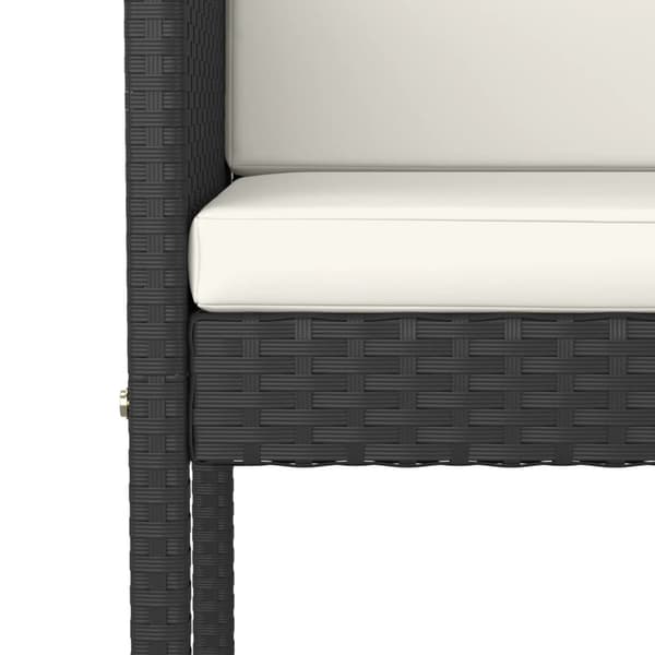vidaXL barstole med hynder, sæt med 4, sort, polyrattan