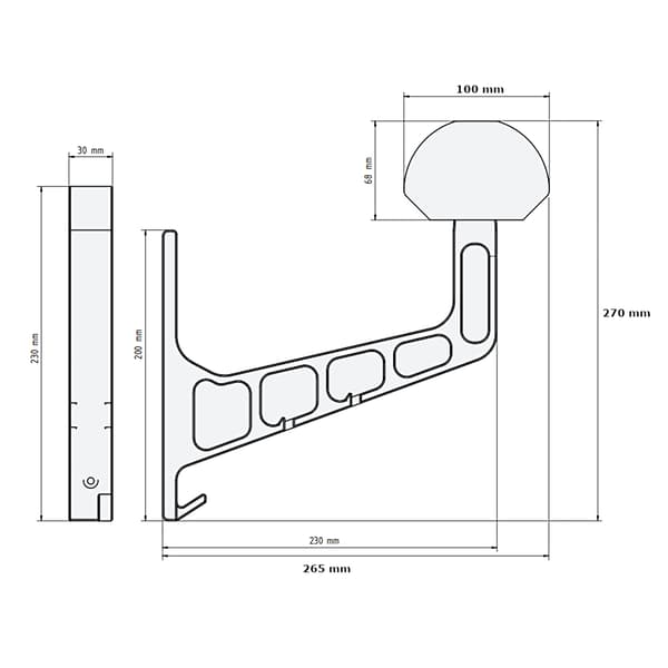V1 Motorcykelhjelmkrogholder Sort