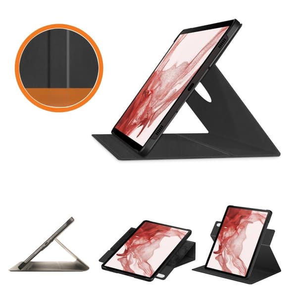 Samsung Galaxy Tab S9+ Etui med Penholder, 360° Rotation, Sort