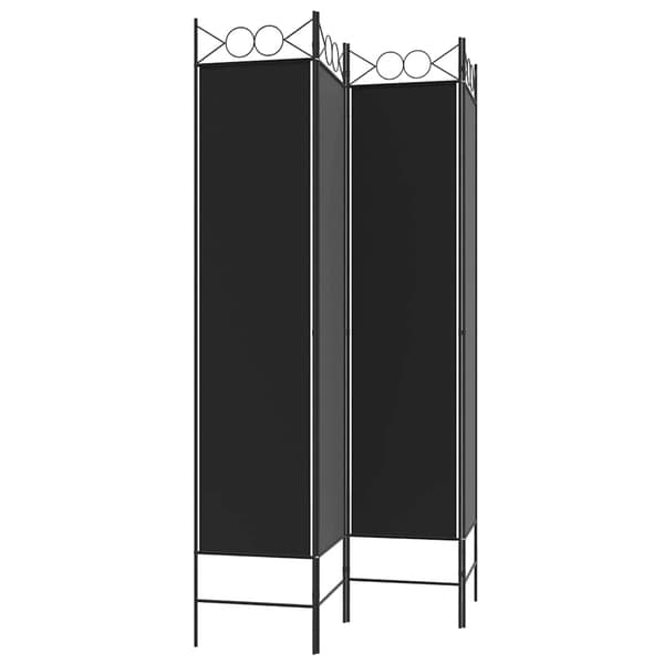 vidaXL 4-panels rumdeler, sort, 160x200 cm, stof