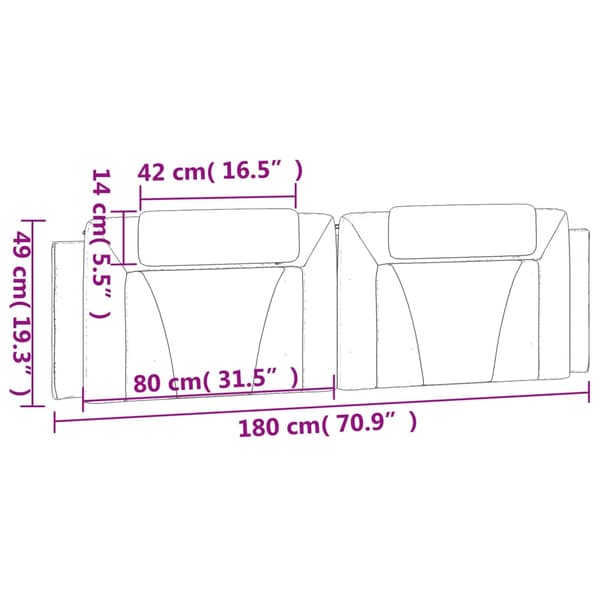 vidaXL hovedgærdehynde, grå, 180 cm, kunstlæder