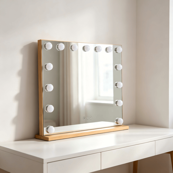 Hollywood sminkspegel 58x48 LED guld