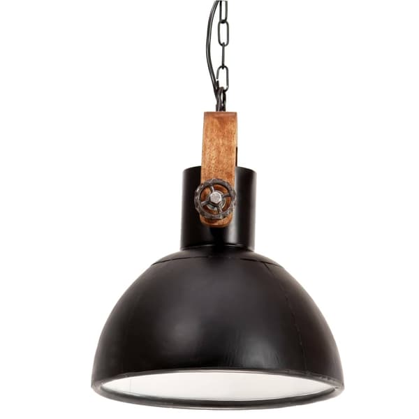 vidaXL industriel pendellampe, 25 W, sort, rund, 30 cm, E27