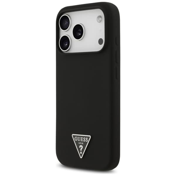 Guess Silikone Trekantet Logo MagSafe-etui til iPhone 17 Pro, Sort