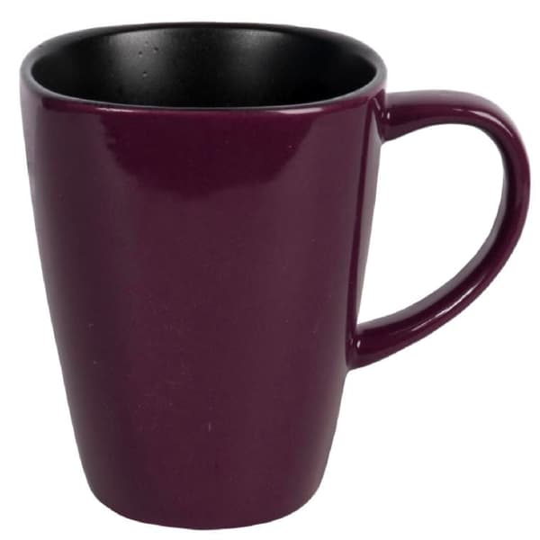 Keraaminen astiasto violetin sävyssä