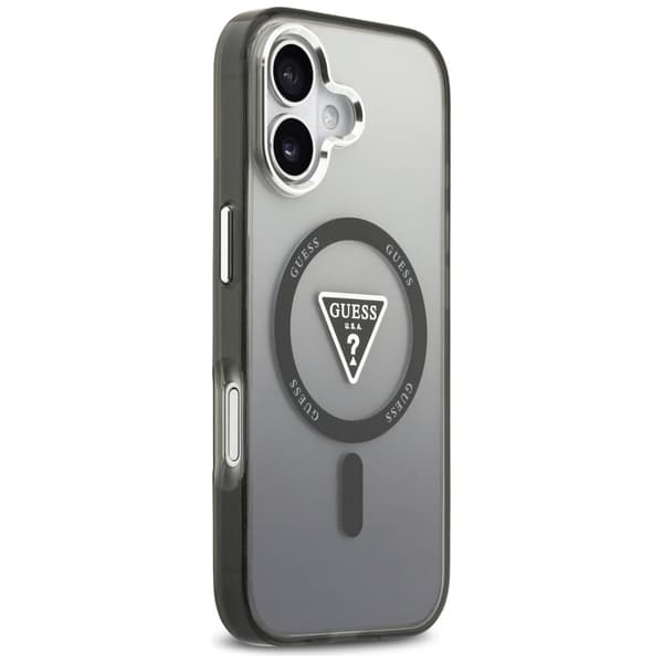 Guess IML Gradient Triangle Logo MagSafe -kotelo iPhone 17:lle, musta
