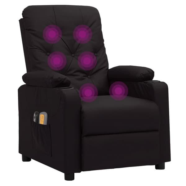 vidaXL elektrisk massagestol, sort, kunstlæder