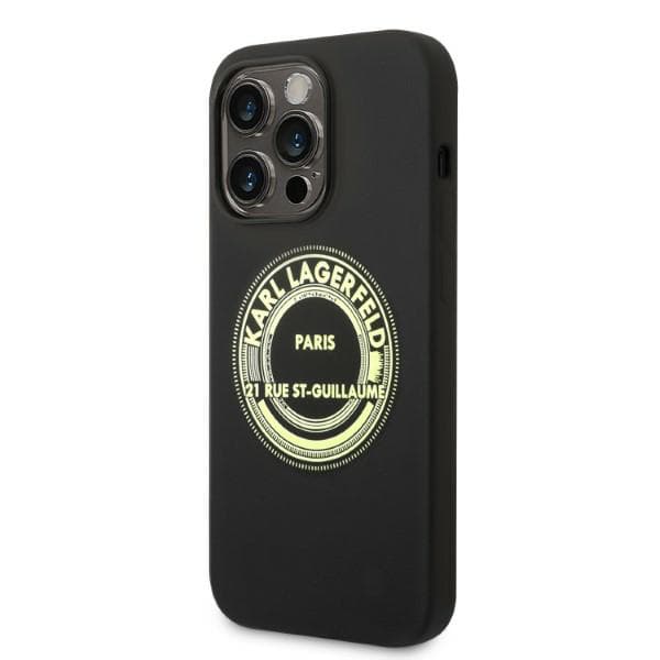 Karl Lagerfeld Silikone RSG Etui til iPhone 14 Pro, Sort