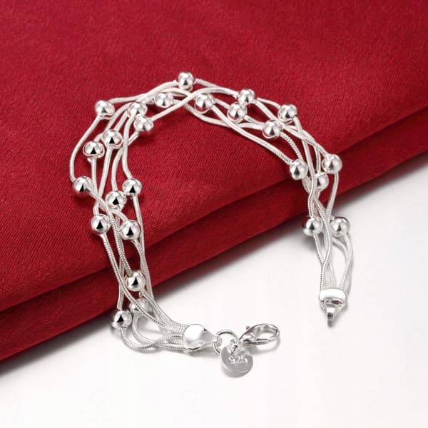 Silversmyckeset med bollar och ormkedjor - Perfekt presentset