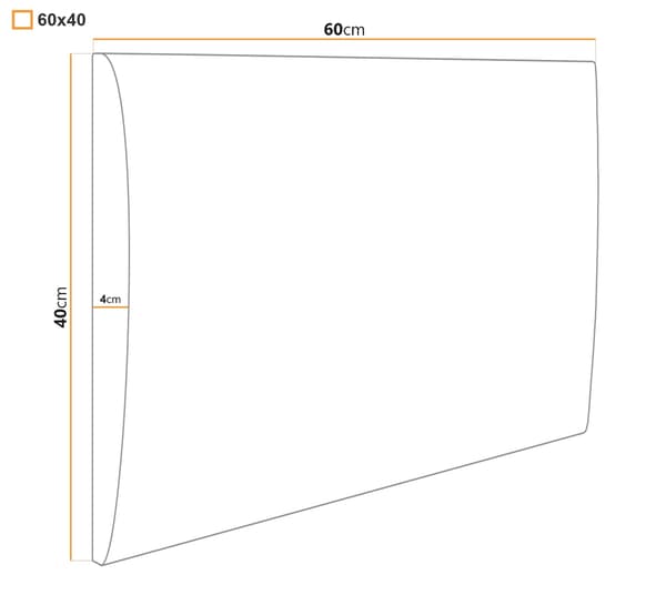 Polstret panel 60x40 Mono 248 (Sort)