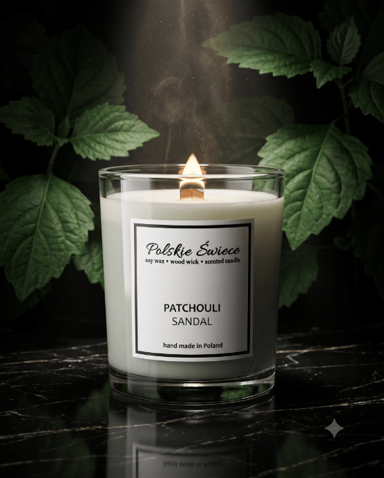 Sojalys med trævæge + PATCHOULI SANDAL
