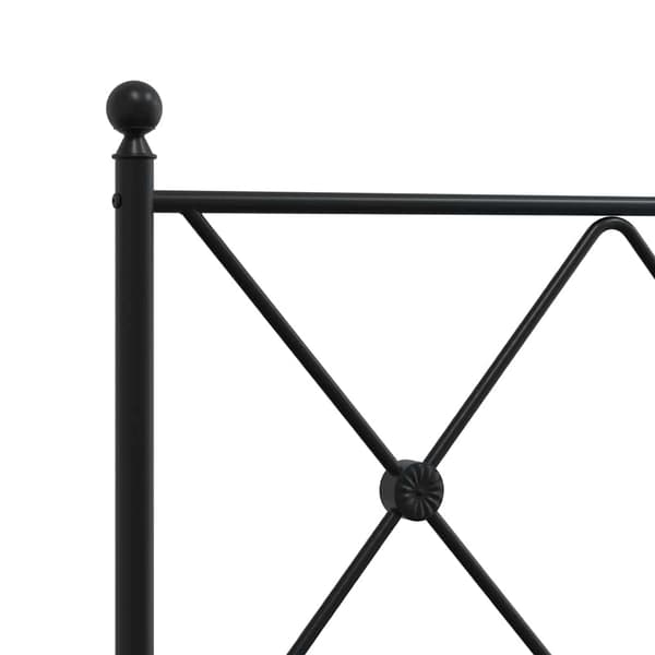 vidaXL metalsengegavl, sort, 193 cm