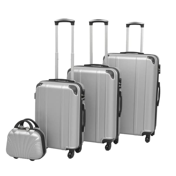 vidaXL Silverfärgad trolley resväskeset 4 delar