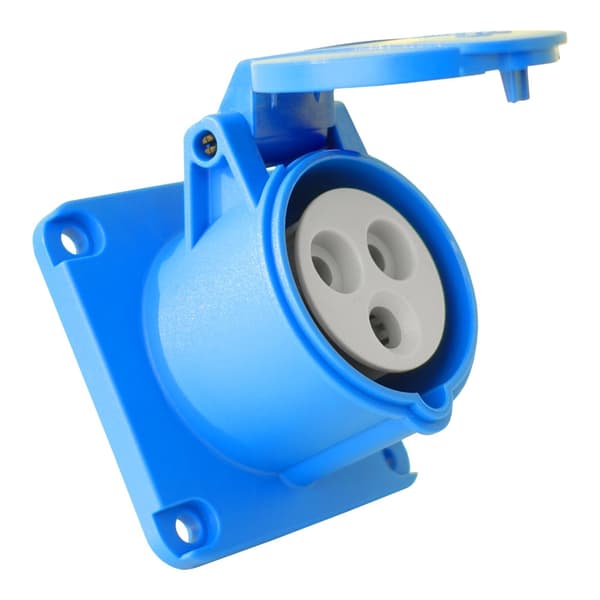 Rak CEE-paneluttag 230V 32A/3P 75x75 mm 0128
