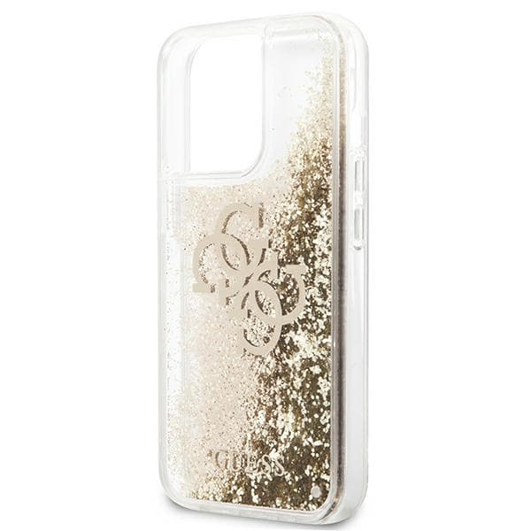 Guess 4G Big Liquid Glitter-skal till iPhone 13 Pro Max, guld