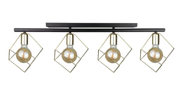 Loftlampe 4xE27 ARNICA SORT/GULD
